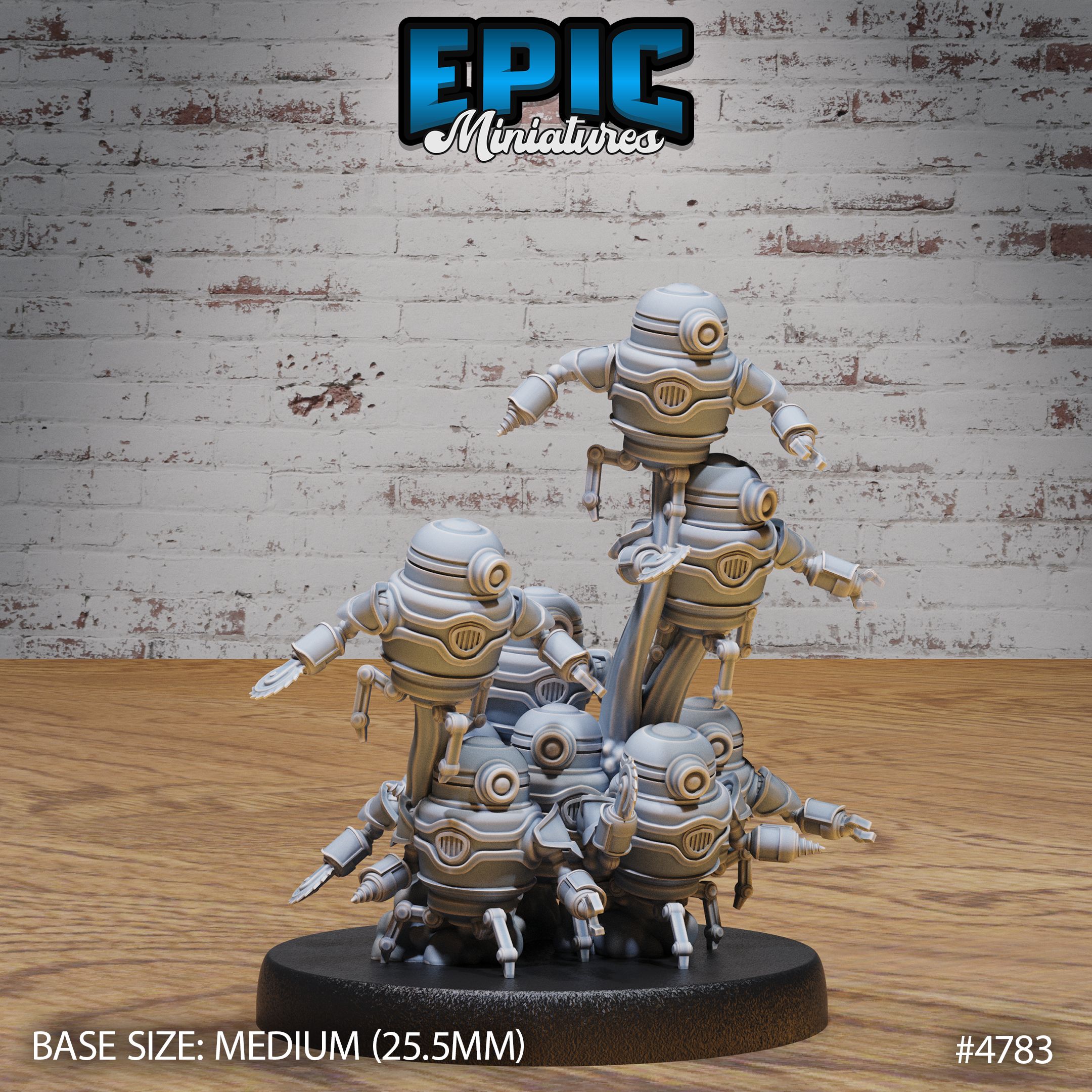 Automaton Swarm Big / Infantry Machine / Steampunk Construct / Humanoid Droid / War Robot / Warrior Control Mechanism / Evil Steel Fighter / Steam Society Encounter